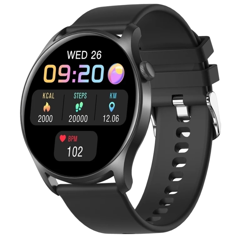 Black Smartwatch -For Women-with Sleek Design and Touch Interface
